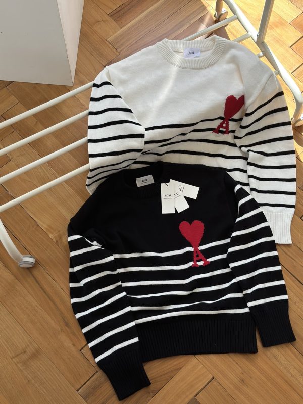 Best Selling Ami Sweaters Black Wool Jacquard Collection