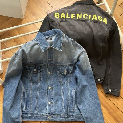 Best Selling Balenciaga Jackets Black Denim Embroidery Collection