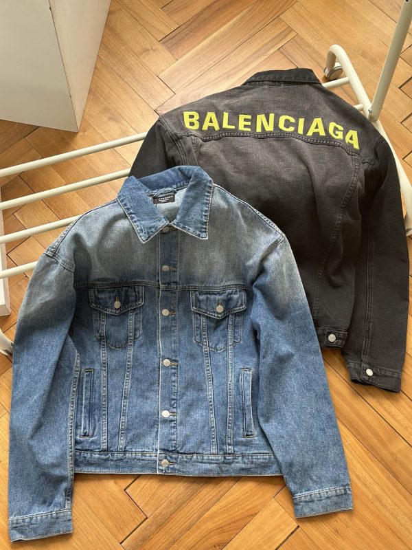 Best Selling Balenciaga Jackets Black Denim Embroidery Collection