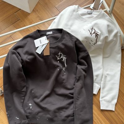 Premium Quality Dior Sweatshirts White Cotton Embroidery Collection
