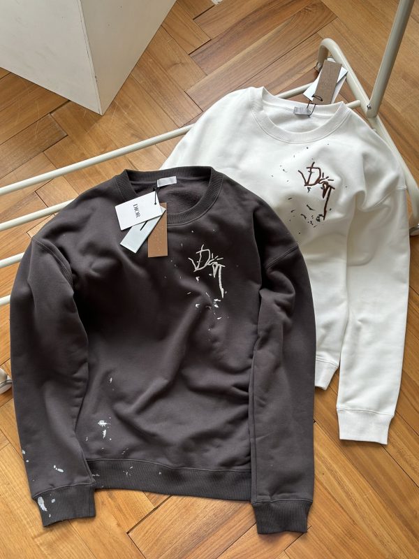 Premium Quality Dior Sweatshirts White Cotton Embroidery Collection