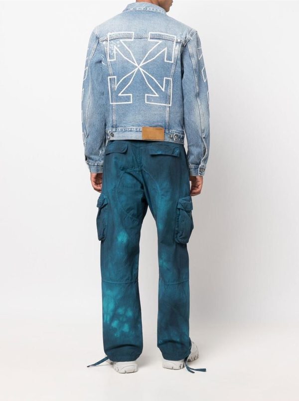 Luxury Off-White Jackets White Denim Logo Collection