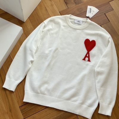 Best Selling Ami Sweaters Black Wool Jacquard Style