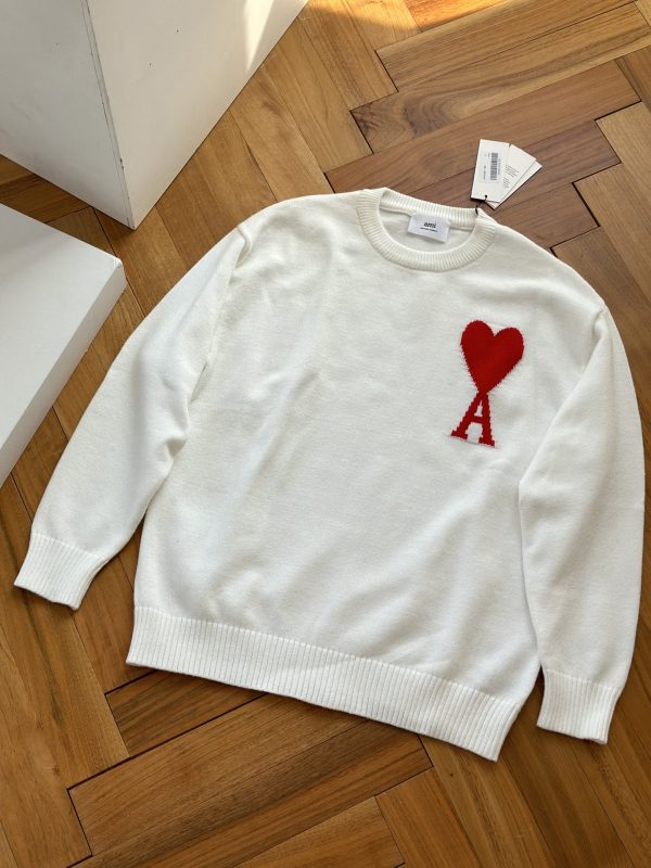 Best Selling Ami Sweaters Black Wool Jacquard Style