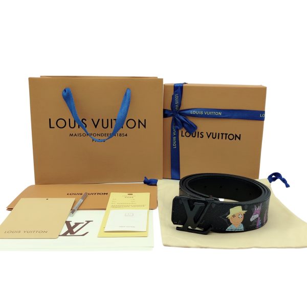 Best Selling Louis Vuitton Belt Black Cowhide Classic Style