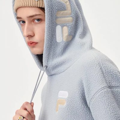 Premium Fila Sweatshirts Blue Fleece Embroidered Luxury