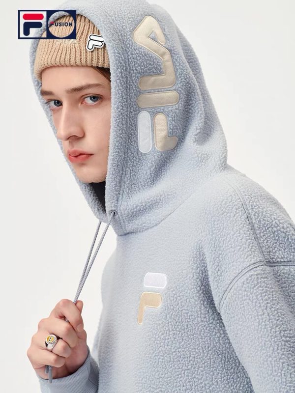 Premium Fila Sweatshirts Blue Fleece Embroidered Luxury