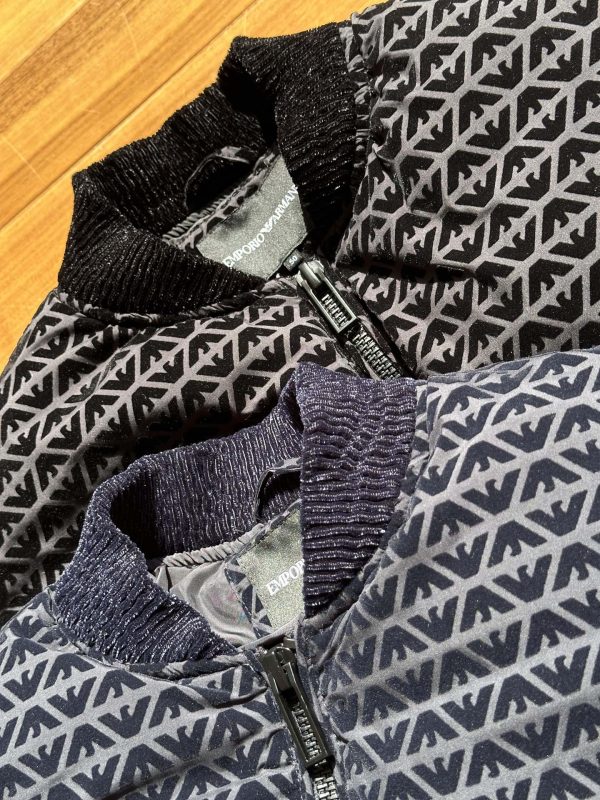 Best Selling Armani Down Jacket Black Print Style