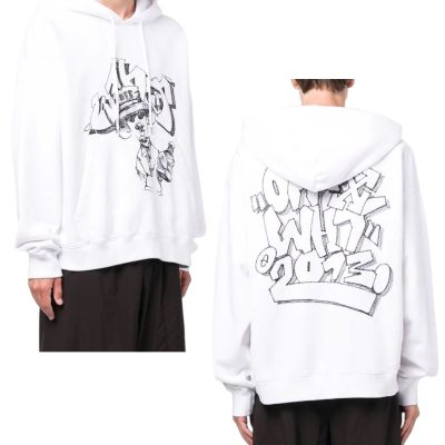 Luxury Off-White Sweatshirts White Silk Embroidered Collection