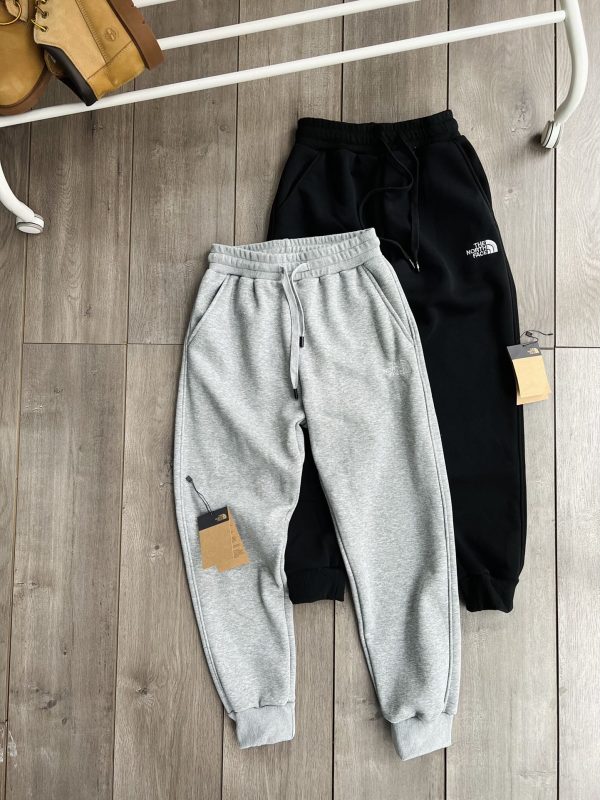 High Quality The North Face Sweatpants Black Fleece Embroidered Luxury