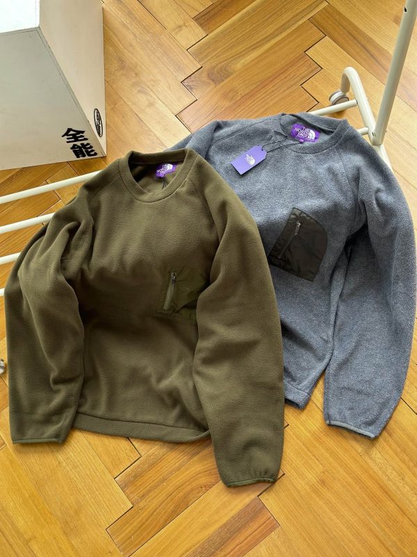 Premium The North Face Hoodie Purple Fleece Embroidered Style