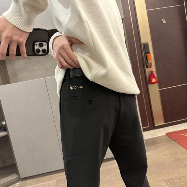 Luxury Gucci Trousers Black Silk Solid Luxury
