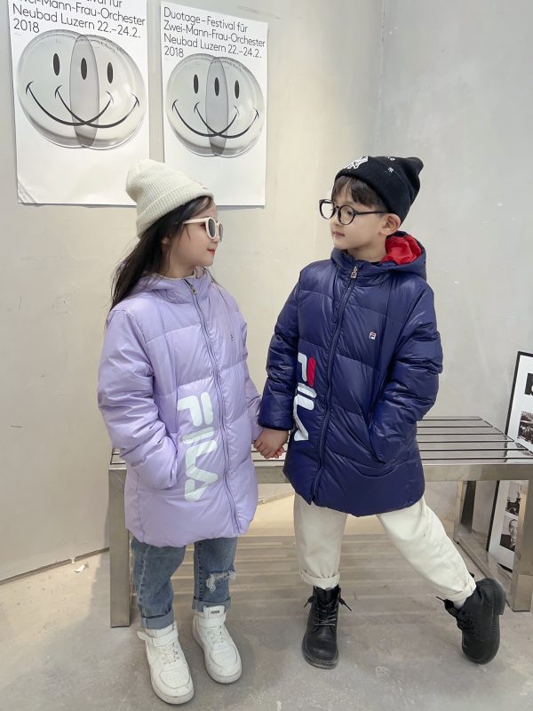 High Quality Fila Down Jackets White Classic Style