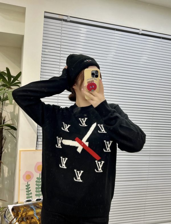 Luxury Louis Vuitton Sweaters Black Cotton Jacquard Luxury