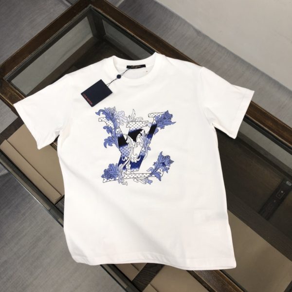 Best Selling Louis Vuitton Short Sleeves White Cotton Breathable Luxury