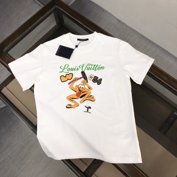 Premium Louis Vuitton Short Sleeves White Cotton Breathable Style