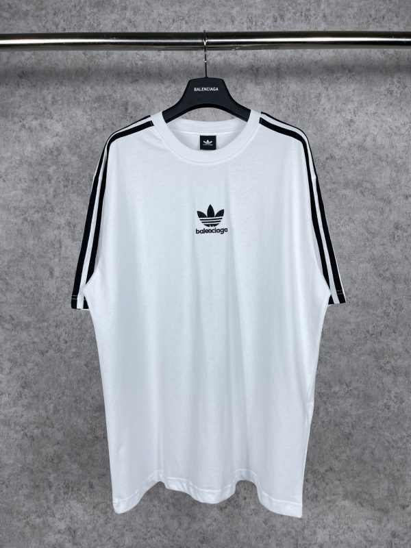 High Quality Adidas Short Sleeves Black Cotton Stripe Luxury