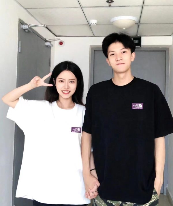 Luxury The North Face Short Sleeves Purple Oversized Style