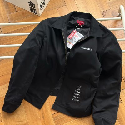 Luxury Supreme Coat Black Cotton Print Luxury