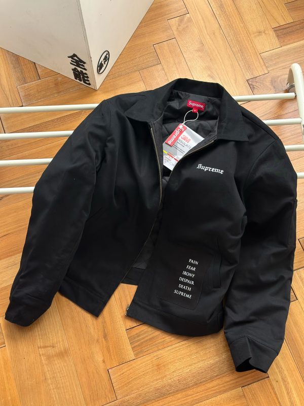 Luxury Supreme Coat Black Cotton Print Luxury