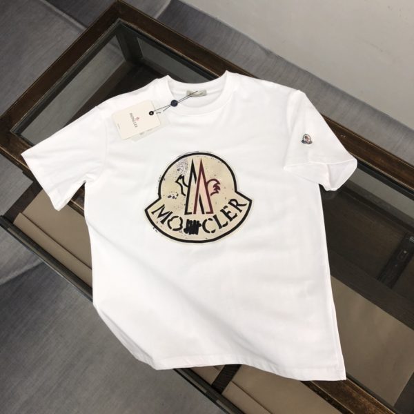 Best Selling Moncler Short Sleeves Black Cotton Print Style