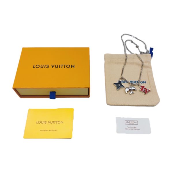 Premium Louis Vuitton Necklace Silver Monogram Collection
