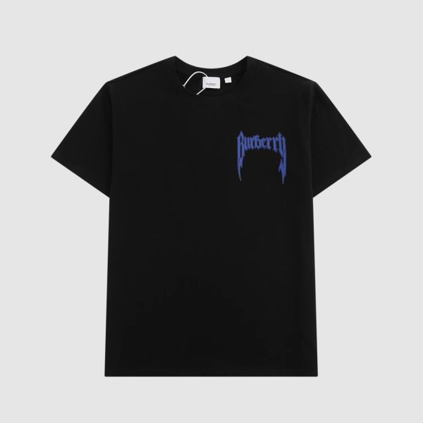 Premium Burberry Short Sleeves Black Cotton Luxury
