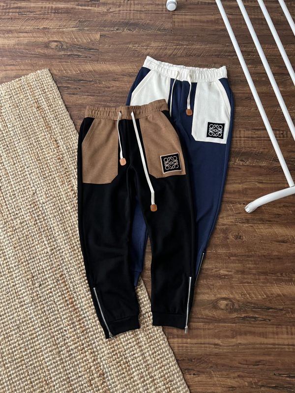 Best Selling Loewe Trousers Blue Cotton Embroidered Style
