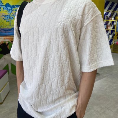 High Quality Dior Short Sleeves White Embroidered Luxury