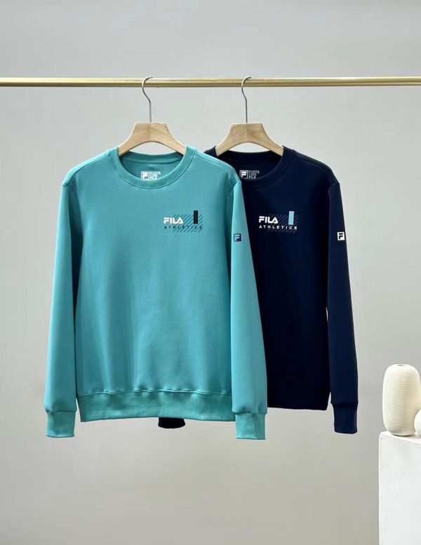 Premium Fila Sweatshirts Blue Cotton Embroidery Style