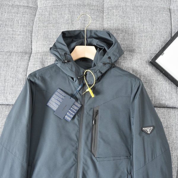 Luxury Prada Coat Black Polyester Casual Collection