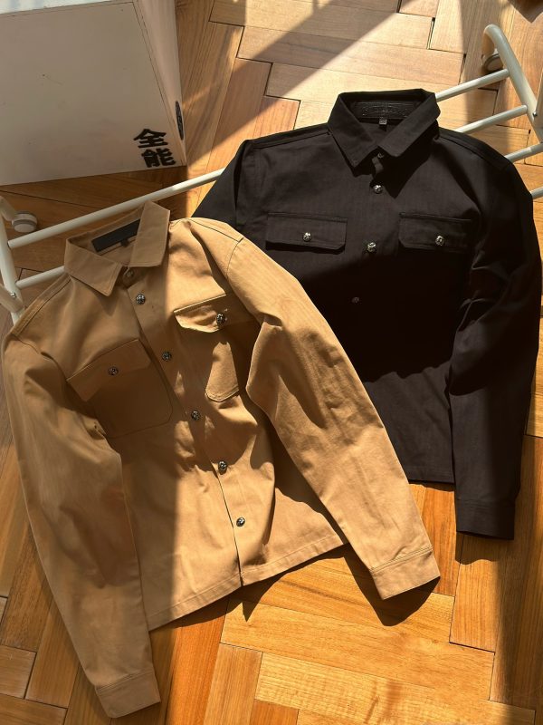 High Quality Chrome Hearts Coat Silver Canvas Striped Luxury