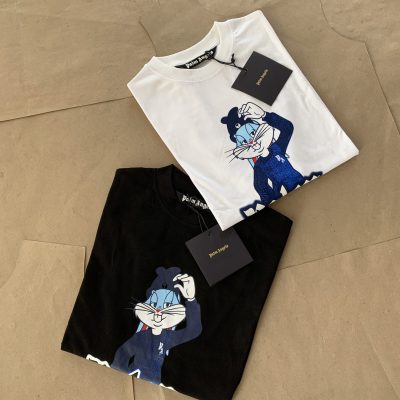 Best Selling Palm Angels T-Shirts Black Cotton Streetwear Style