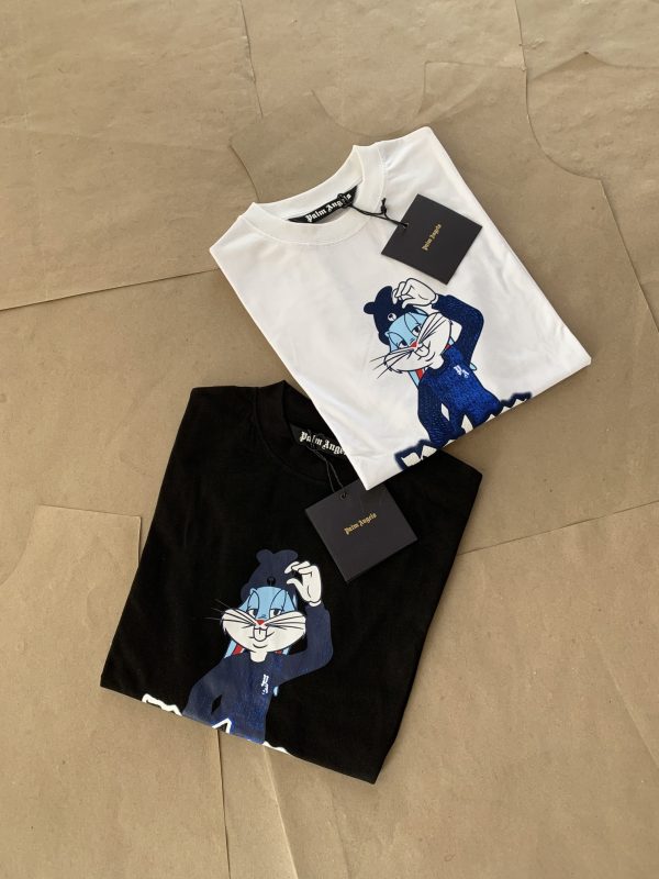 Best Selling Palm Angels T-Shirts Black Cotton Streetwear Style
