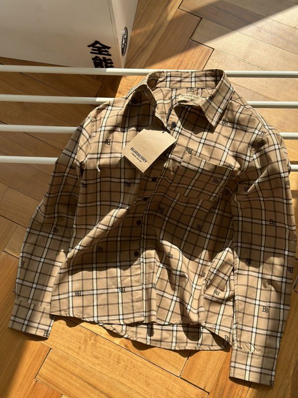 High Quality Burberry Shirts Cotton Plaid Style