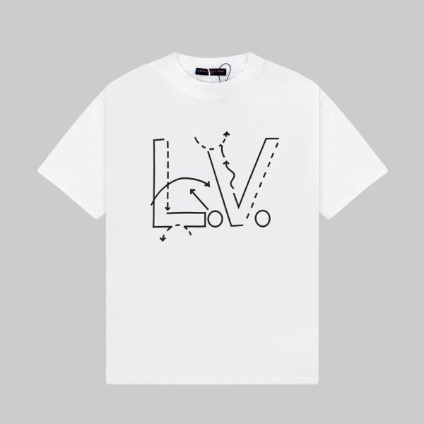 Best Selling Louis Vuitton Short Sleeves White Logo Luxury