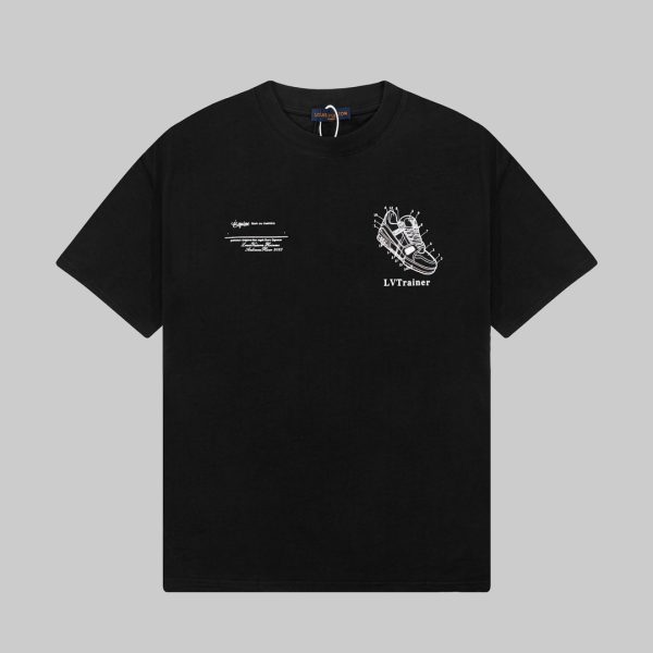Luxury Louis Vuitton Short Sleeves Cotton Print Luxury