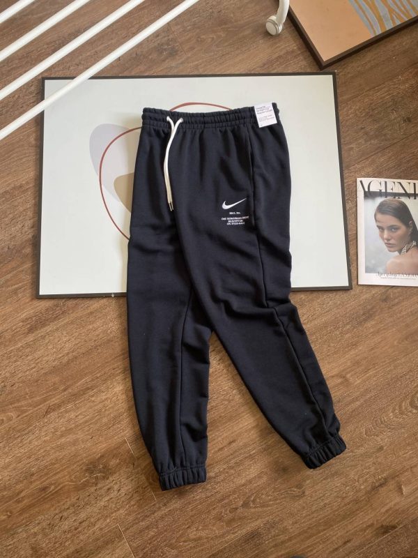 High Quality Nike Sweatpants Black Cotton Embroidered Collection