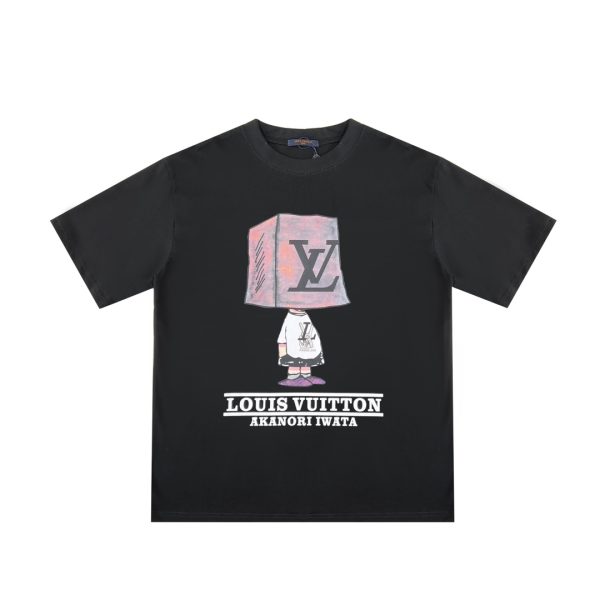 Premium Quality Louis Vuitton Short Sleeves White Cotton Print Collection
