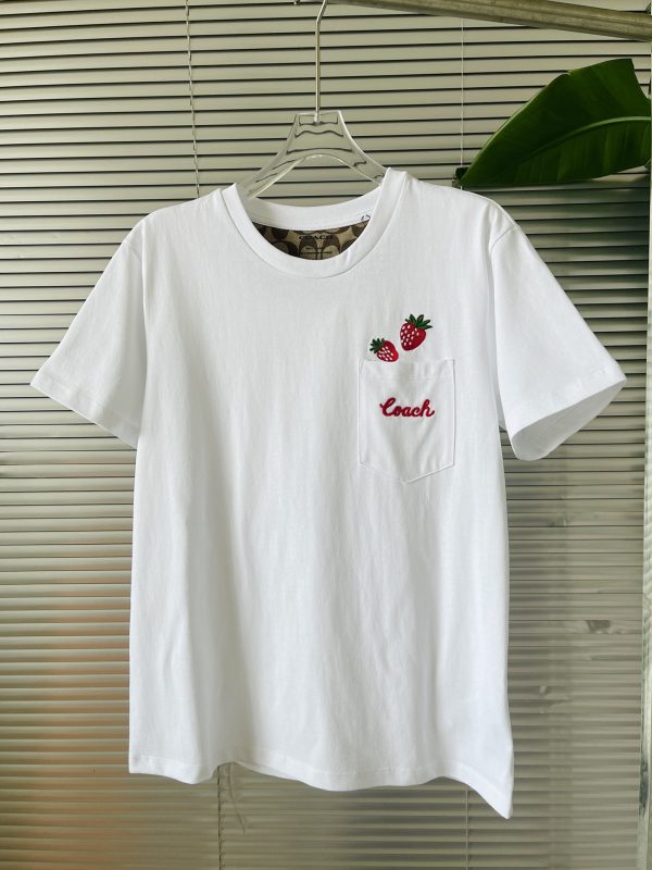 Best Selling Coach Short Sleeves White Cotton Classic Luxury