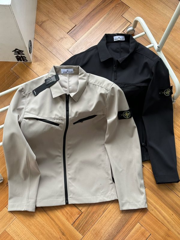 Premium Quality Stone Island Shirts Black Solid Style