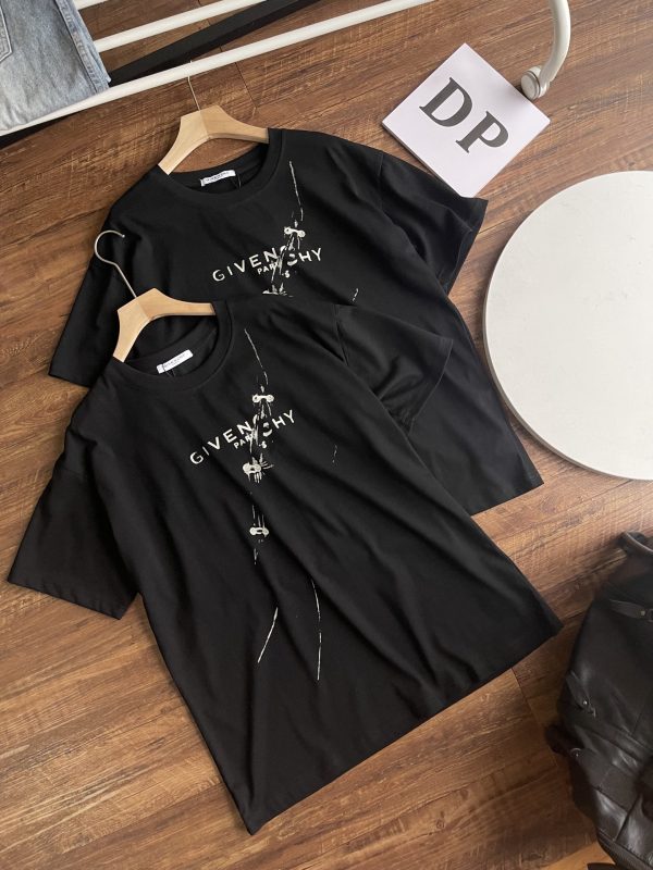 Premium Givenchy Short Sleeves Black Cotton Breathable Luxury