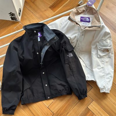 Premium Quality The North Face Jackets Purple Embroidered Style