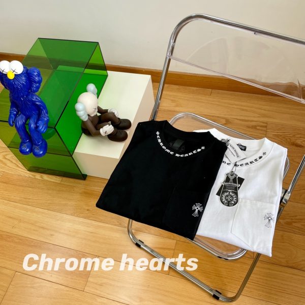 Best Selling Chrome Hearts Short Sleeves White Cotton Print Style