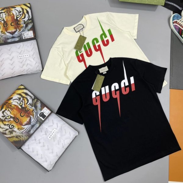 Premium Gucci Short Sleeves Beige Cotton Classic Style