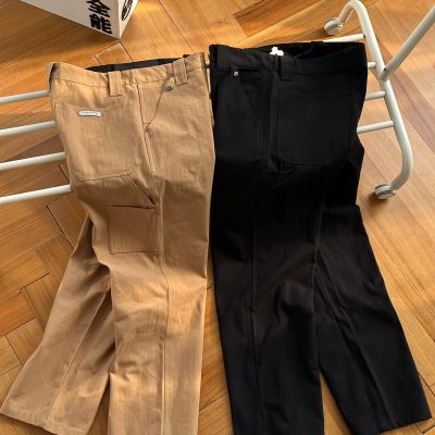 Premium Chrome Hearts Trousers Silver Canvas Striped Luxury