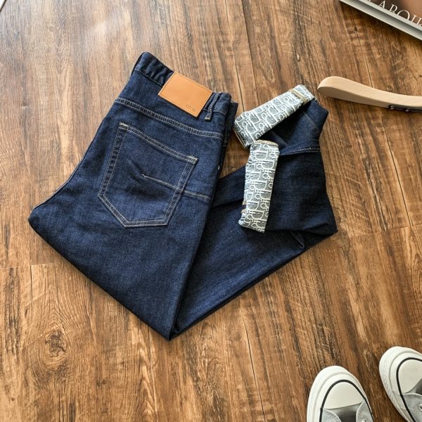 High Quality Dior Jeans Denim Print Style