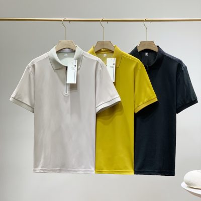 Best Selling Descente Short-Sleeved Shirts Black Silk Breathable Collection
