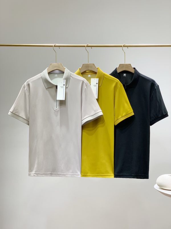 Best Selling Descente Short-Sleeved Shirts Black Silk Breathable Collection