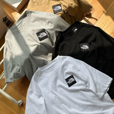 Best Selling The North Face Short Sleeves White Cotton Embroidered Luxury